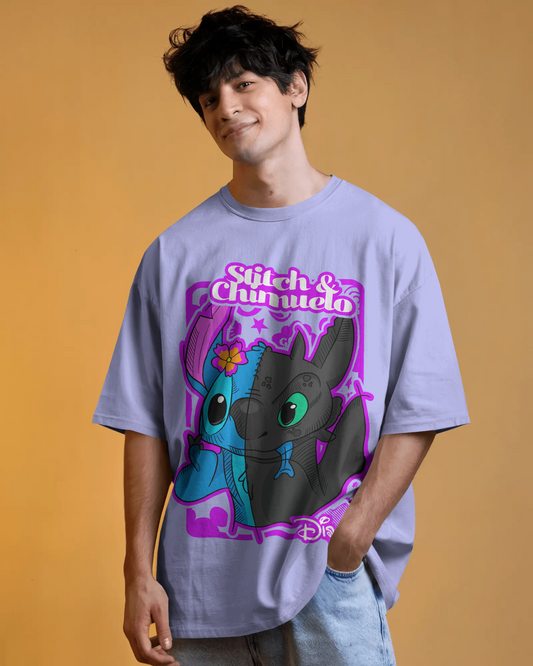Stitch & Chimuelo Oversized T-Shirt | Nostalgia Streetwear